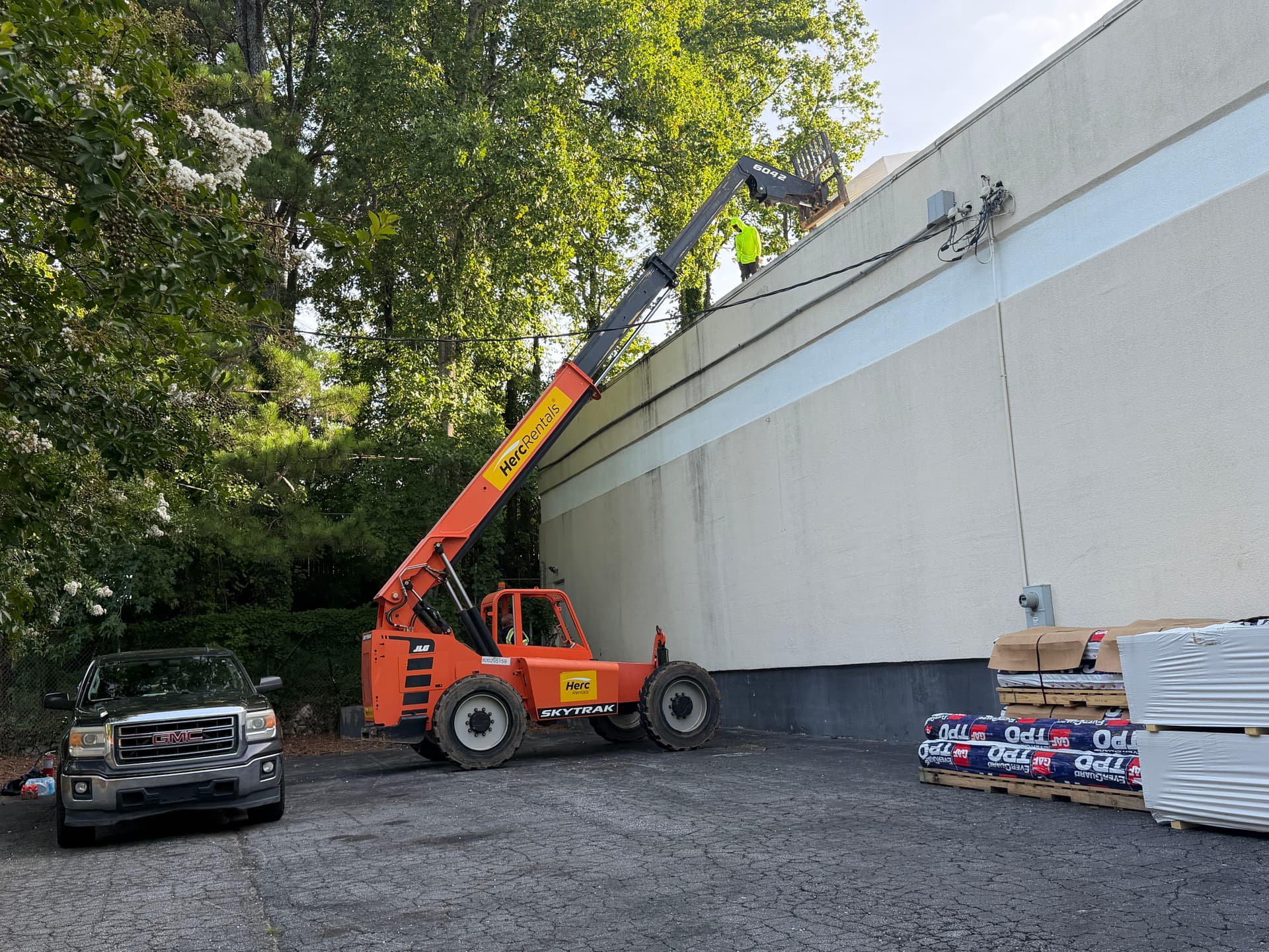 Commercial TPO Flat Roof Replacement Underway in Atlanta image