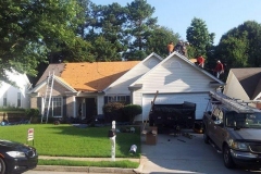 Roof replacement progress in Suwanee, GA.